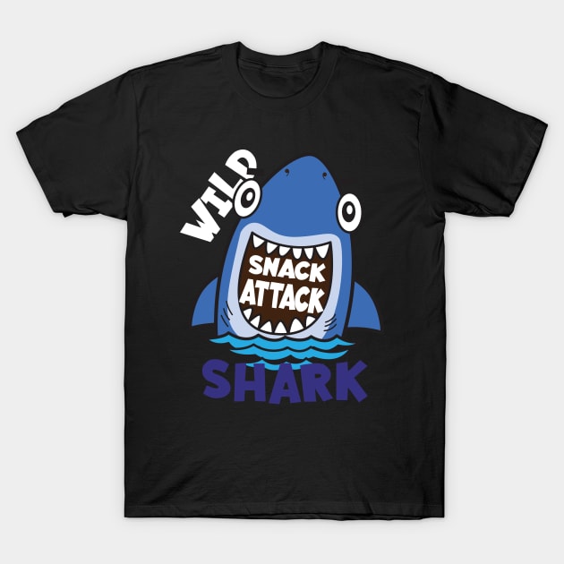 Shark Snack Attack T-Shirt by Mako Design 